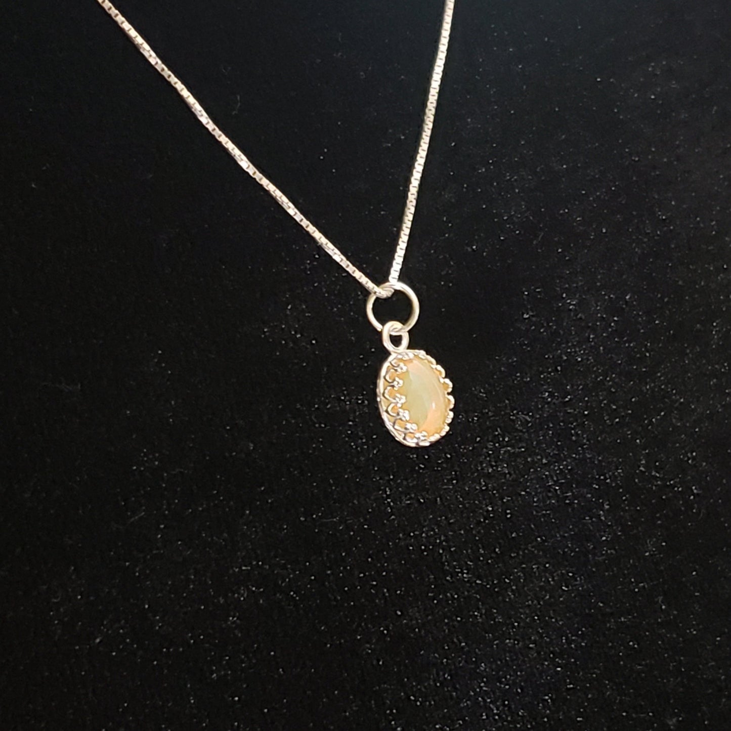 Ethiopian Yellow Opal 4ct Pendant Semi Precious Gemstone Silver Pendant (170-34-2) Simply CBD LLC