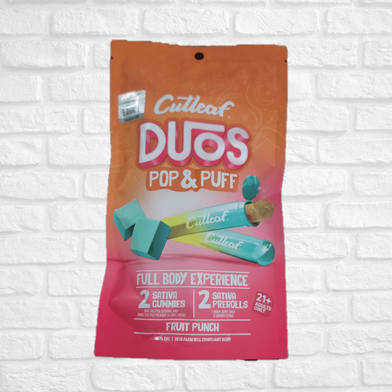 Cutleaf Duos Pop & Puff ( 2 Prerolls & 2 Gummies) Simply CBD LLC