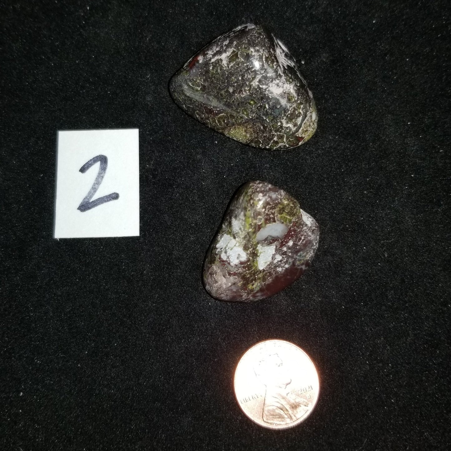 Dragon Bloodstone Jasper Tumbled Polished Stones 40gram PAIR Courage Strength (DRBL2) Simply CBD LLC