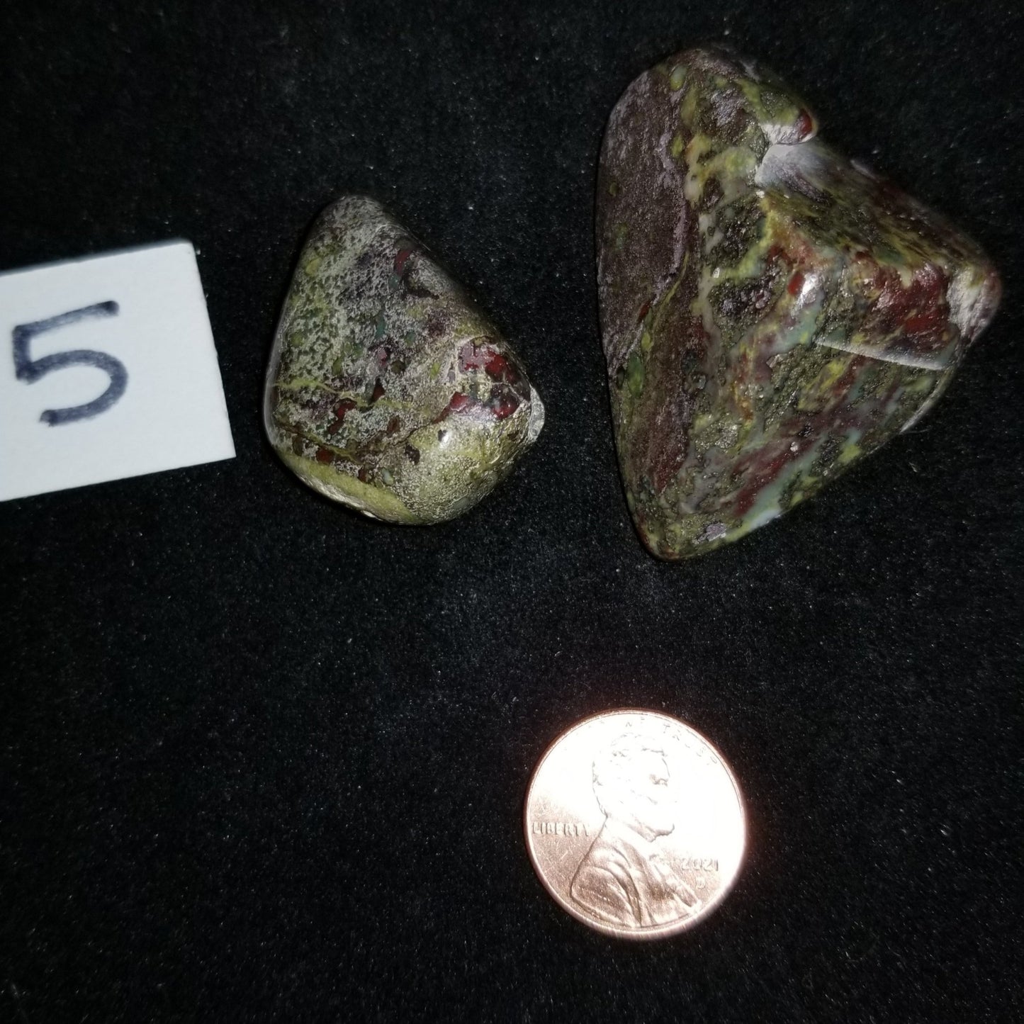 Dragon Bloodstone Jasper Tumbled Polished Stones 50gram PAIR Courage Strength (DRBL5) Simply CBD LLC