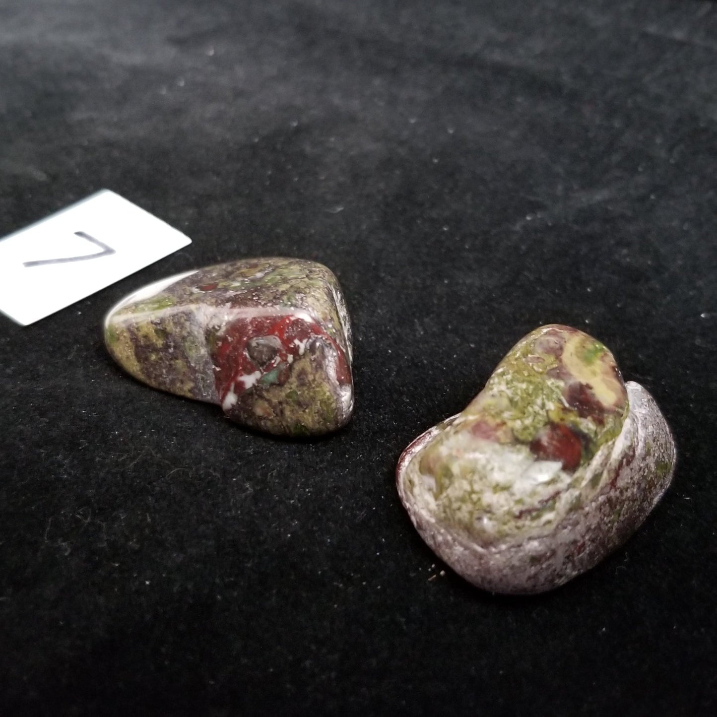 Dragon Bloodstone Jasper Tumbled Polished Stones 50gram PAIR Courage Strength (DRBL7) Simply CBD LLC