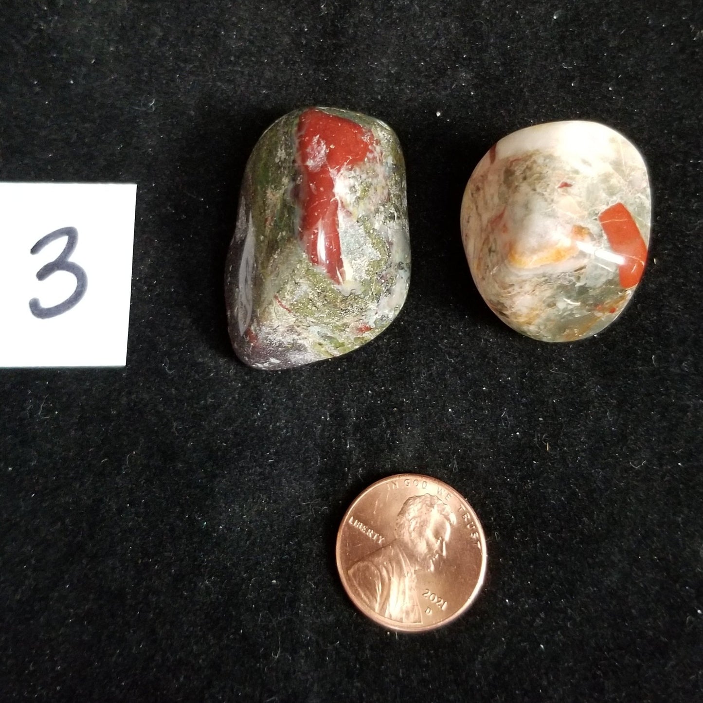 Dragon Bloodstone Jasper Tumbled Polished Stones 40gram PAIR Courage Strength (DRBL3) Simply CBD LLC