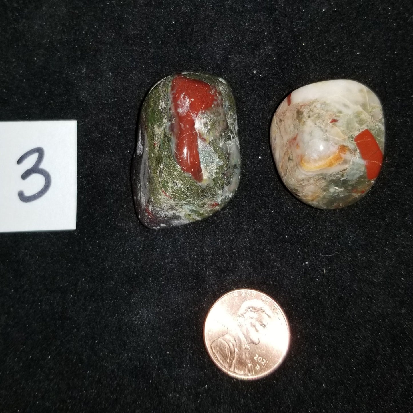 Dragon Bloodstone Jasper Tumbled Polished Stones 40gram PAIR Courage Strength (DRBL3) Simply CBD LLC