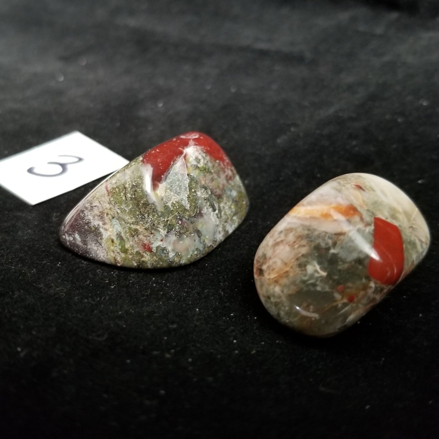 Dragon Bloodstone Jasper Tumbled Polished Stones 40gram PAIR Courage Strength (DRBL3) Simply CBD LLC