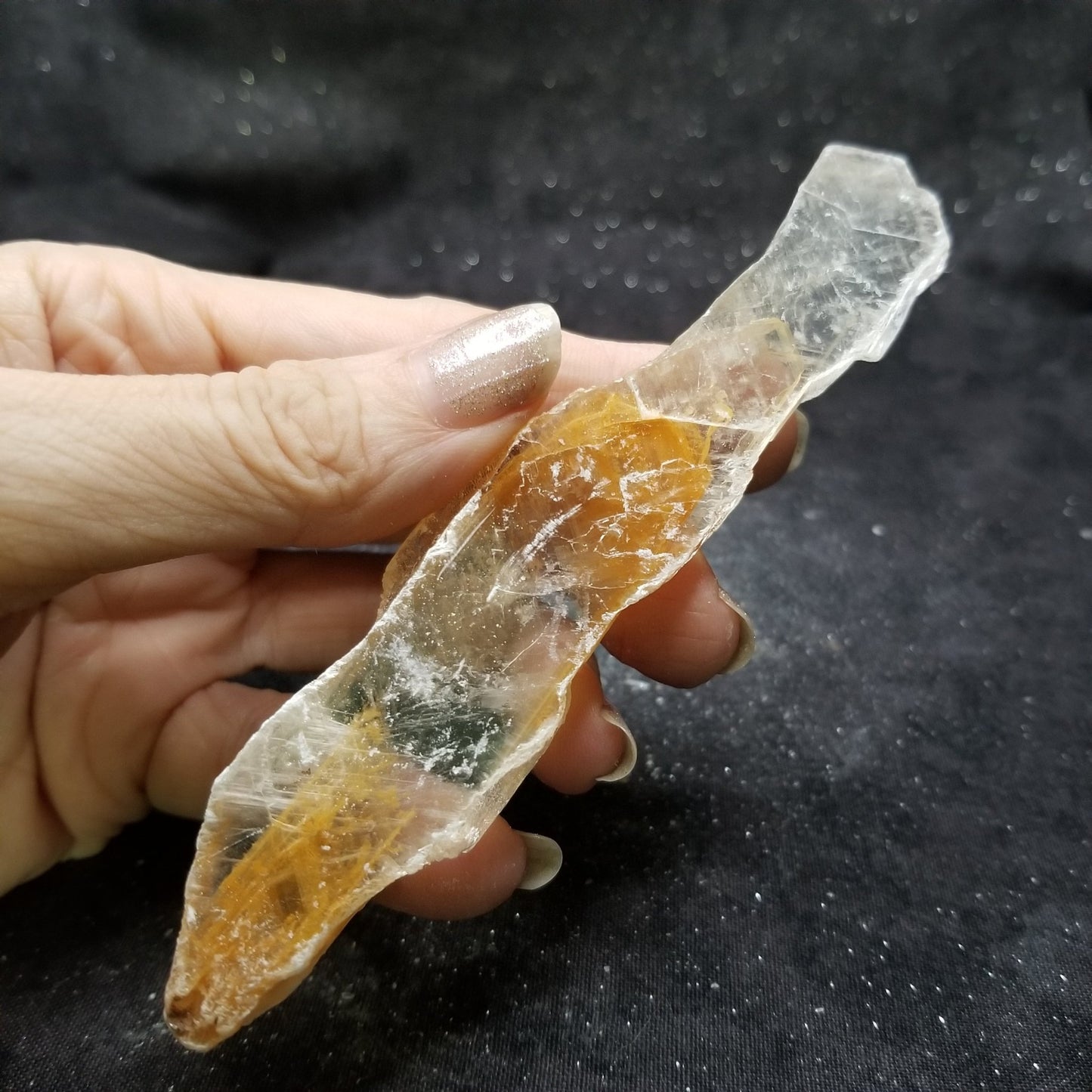 Golden Phantom Selenite Quartz Raw Rare Natural Crystal Stone Empowerment 50g (GPS10) Simply CBD LLC