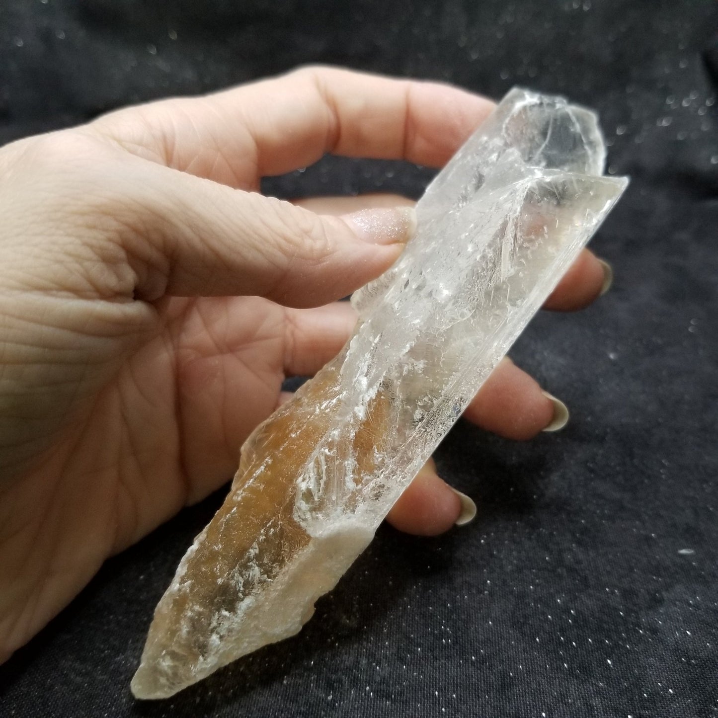 Golden Phantom Selenite Quartz Rare Raw Natural Crystal Stone Empowerment 145g (GPS17) Simply CBD LLC