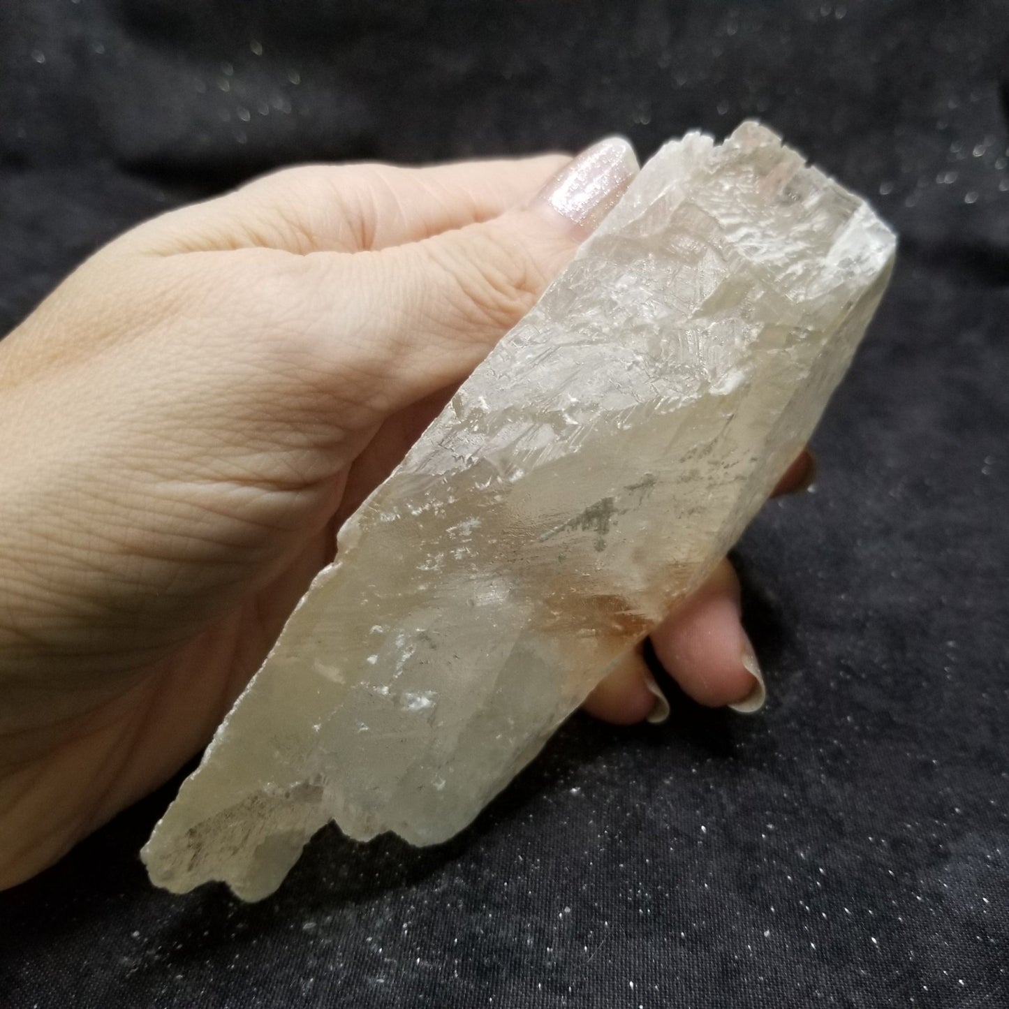 Golden Phantom Selenite Quartz Rare Raw Natural Crystal Stone Empowerment 215g (GPS7) Simply CBD LLC