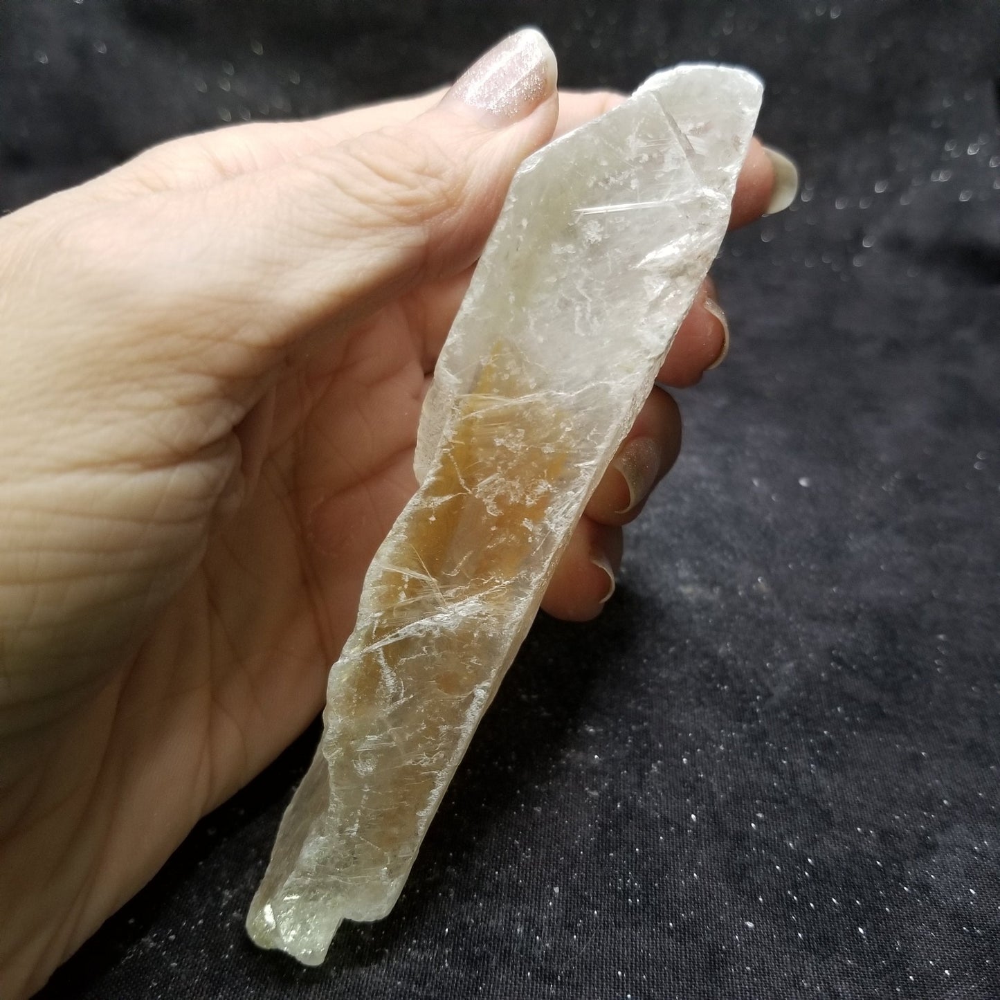 Golden Phantom Selenite Quartz Raw Rare Natural Crystal Stone Empowerment 135g (GPS8) Simply CBD LLC