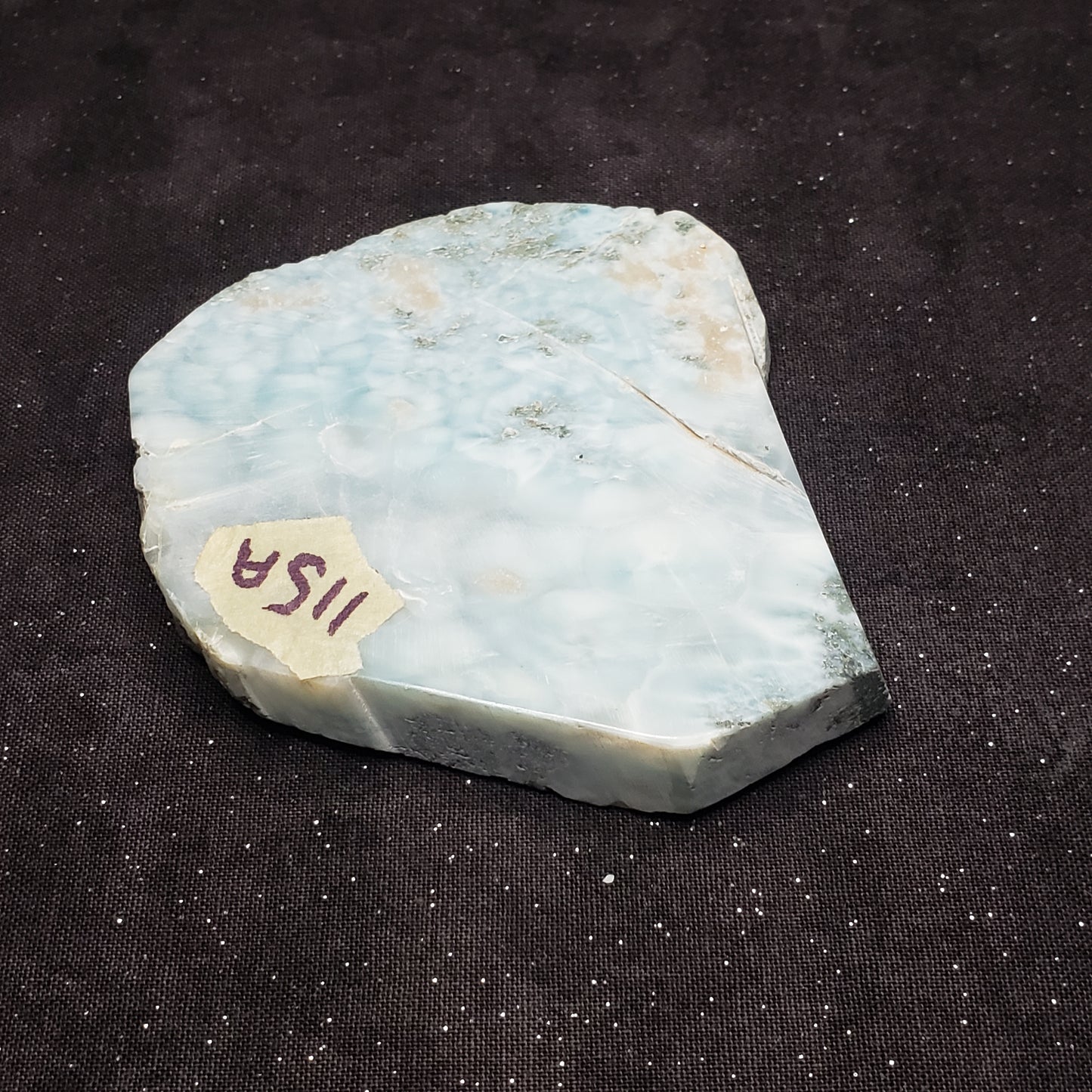 Larimar Lapidary Stone Stunning color 3.25 x 2.75 inches Raw Natural 120 grams LAR115A Simply CBD LLC