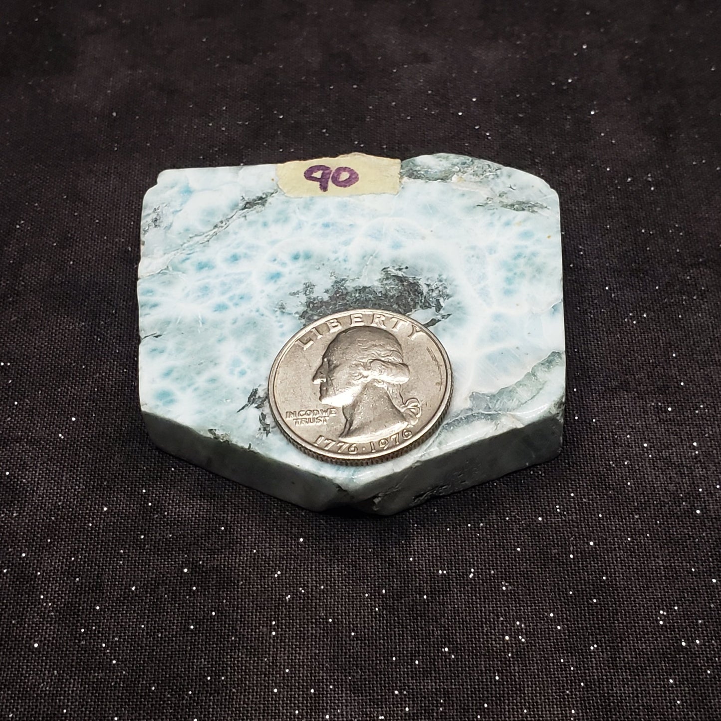 Larimar Lapidary Stone 2 x 1.5 inches Raw Natural 90 grams Dominican Republic LAR90 Simply CBD LLC