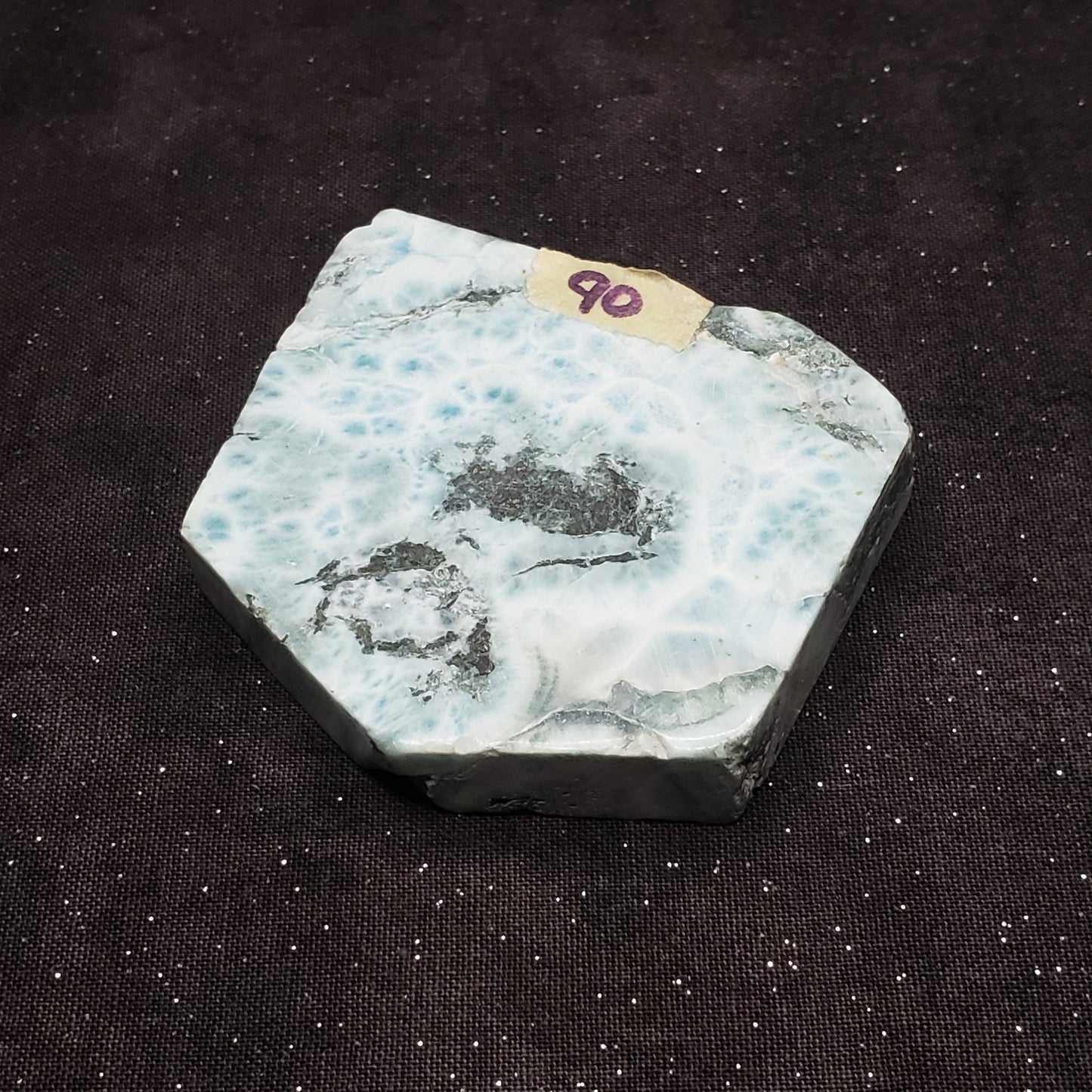 Larimar Lapidary Stone 2 x 1.5 inches Raw Natural 90 grams Dominican Republic LAR90 Simply CBD LLC
