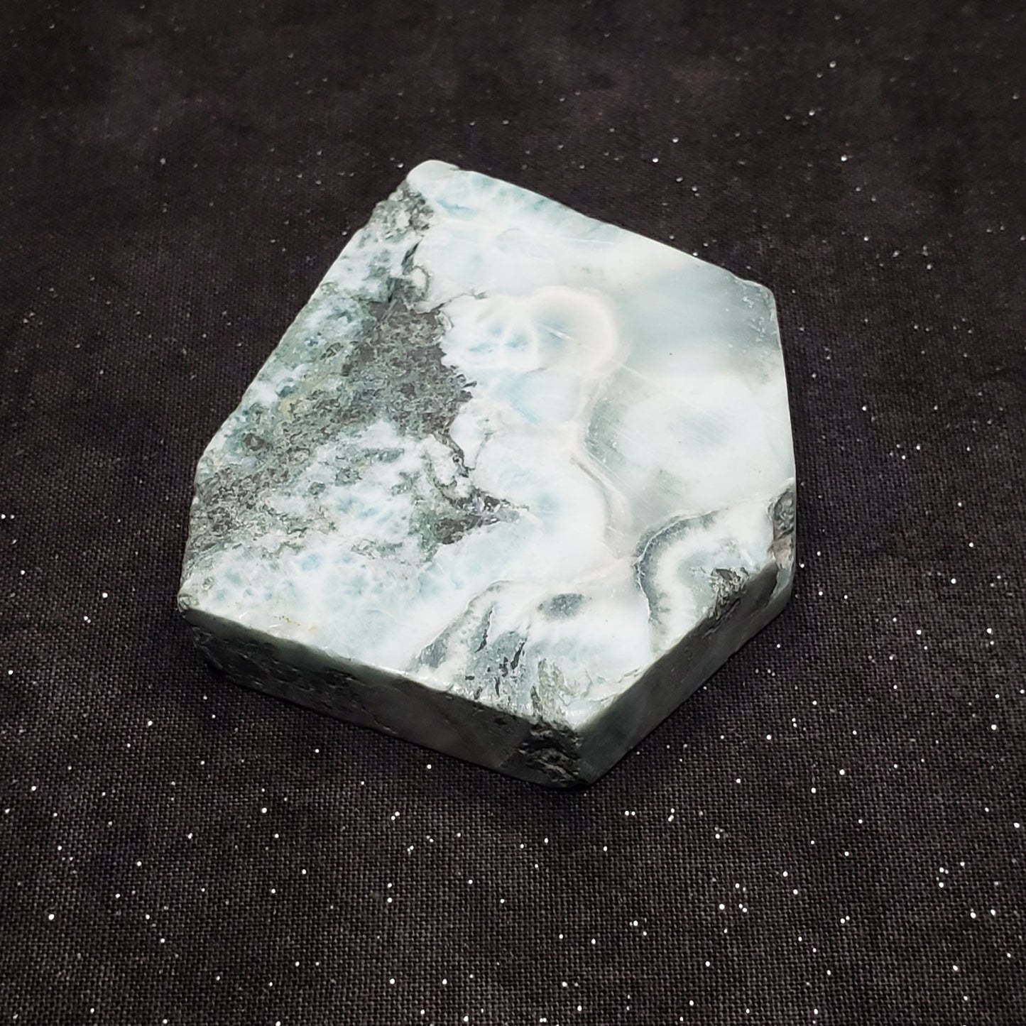 Larimar Lapidary Stone 2 x 1.5 inches Raw Natural 90 grams Dominican Republic LAR90 Simply CBD LLC