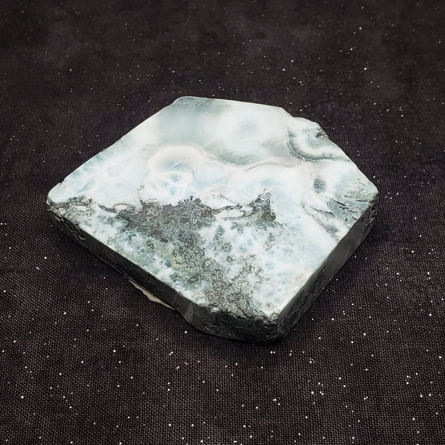 Larimar Lapidary Stone 2 x 1.5 inches Raw Natural 90 grams Dominican Republic LAR90 Simply CBD LLC