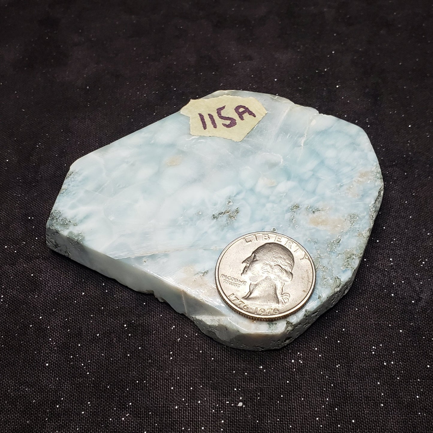 Larimar Lapidary Stone Stunning color 3.25 x 2.75 inches Raw Natural 120 grams LAR115A Simply CBD LLC