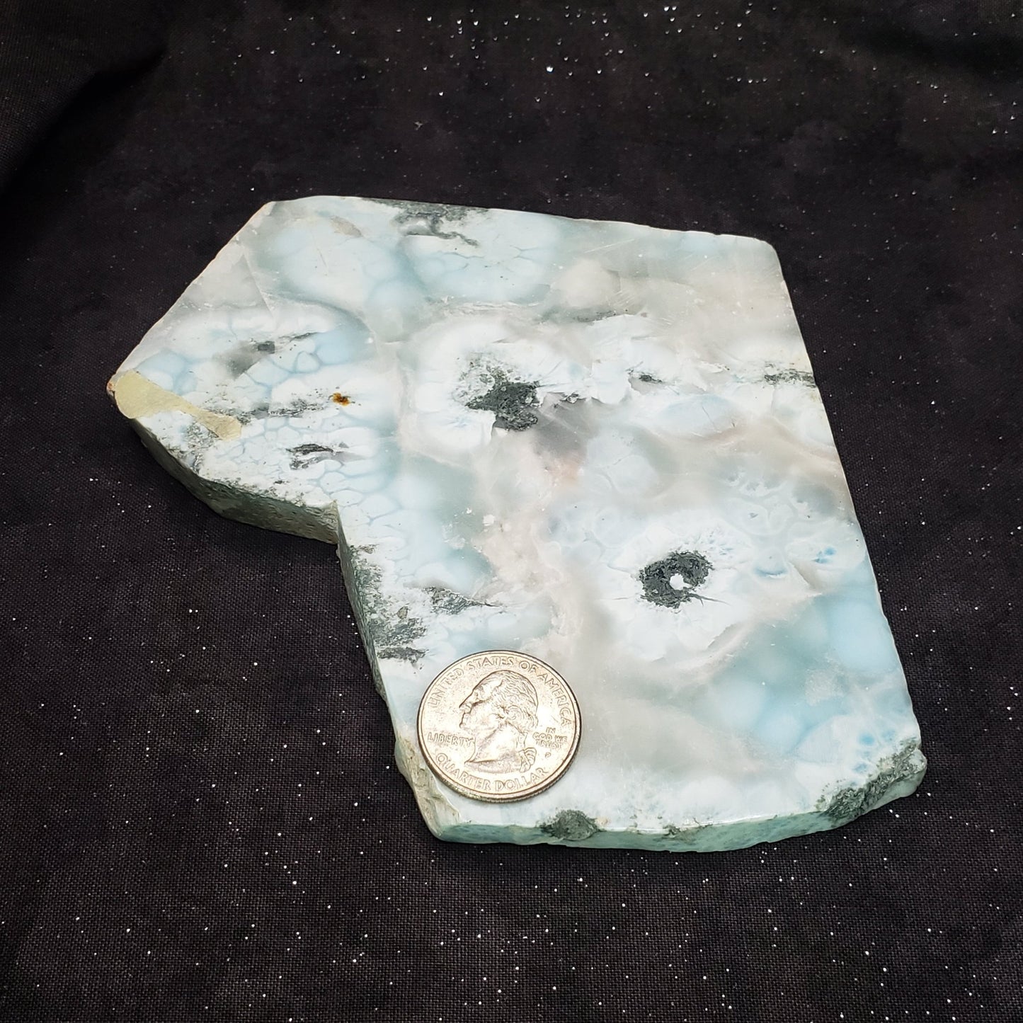 Larimar Lapidary Stone Stunning Natural Blue 5x4.5 inches 326 grams LAR325 Simply CBD LLC