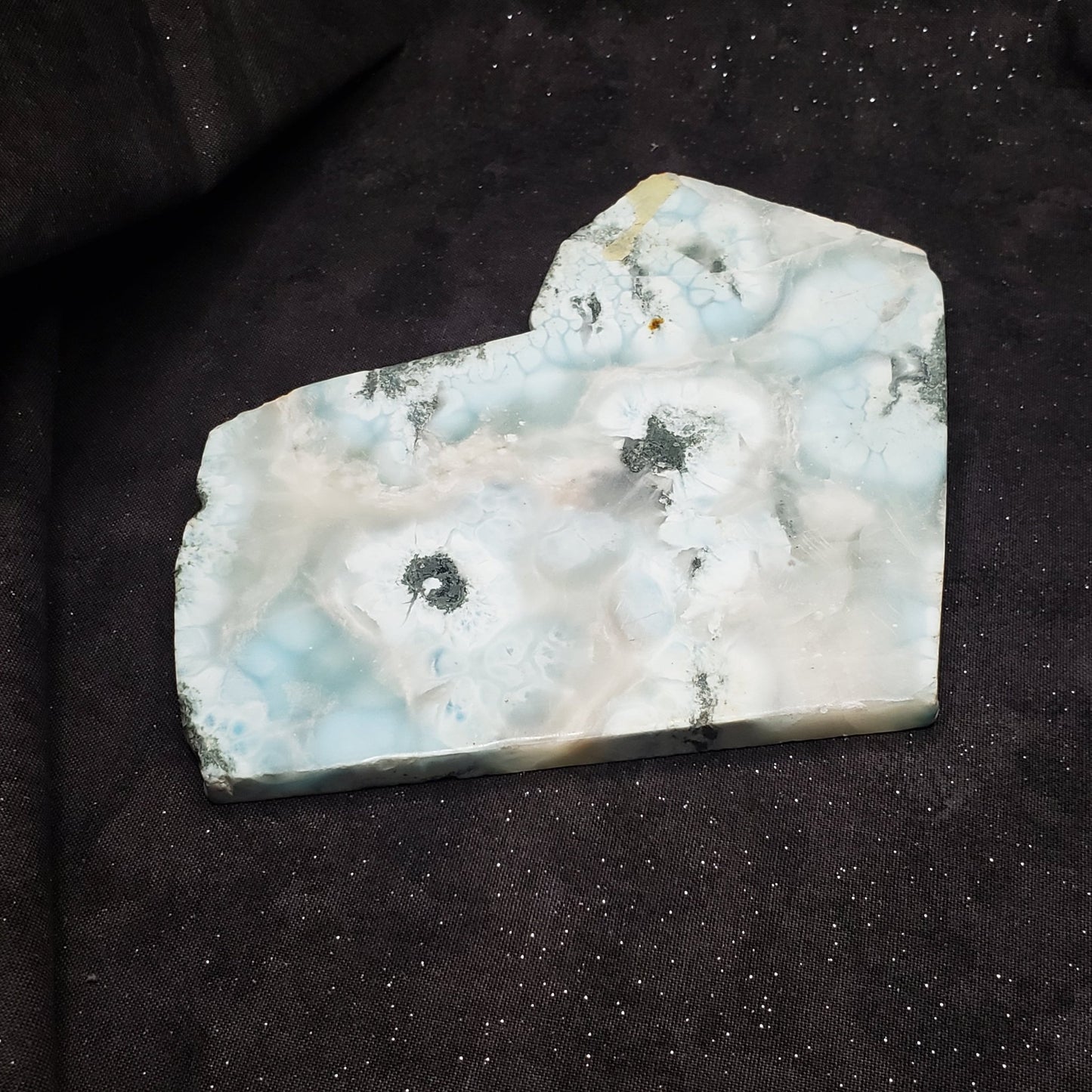 Larimar Lapidary Stone Stunning Natural Blue 5x4.5 inches 326 grams LAR325 Simply CBD LLC