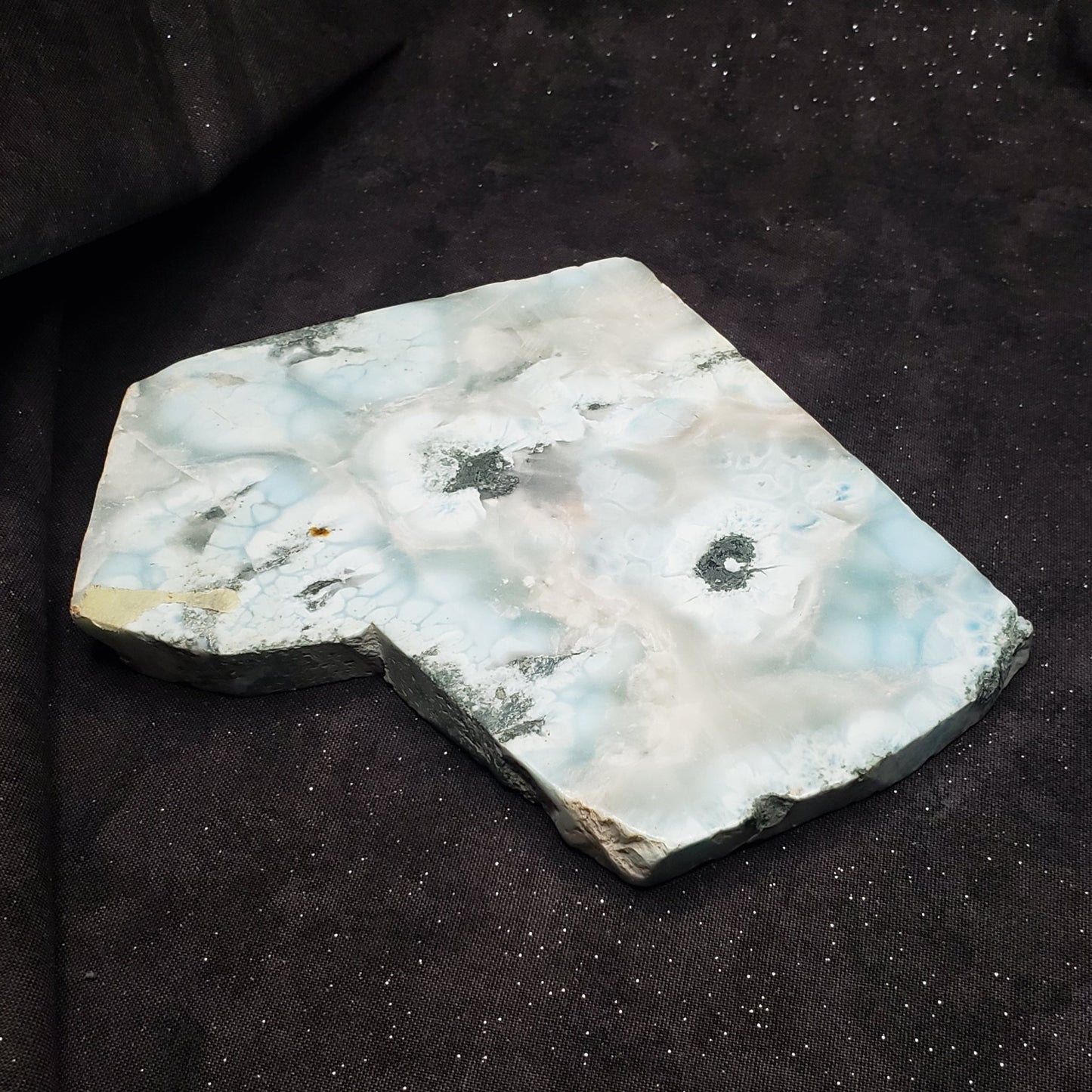 Larimar Lapidary Stone Stunning Natural Blue 5x4.5 inches 326 grams LAR325 Simply CBD LLC