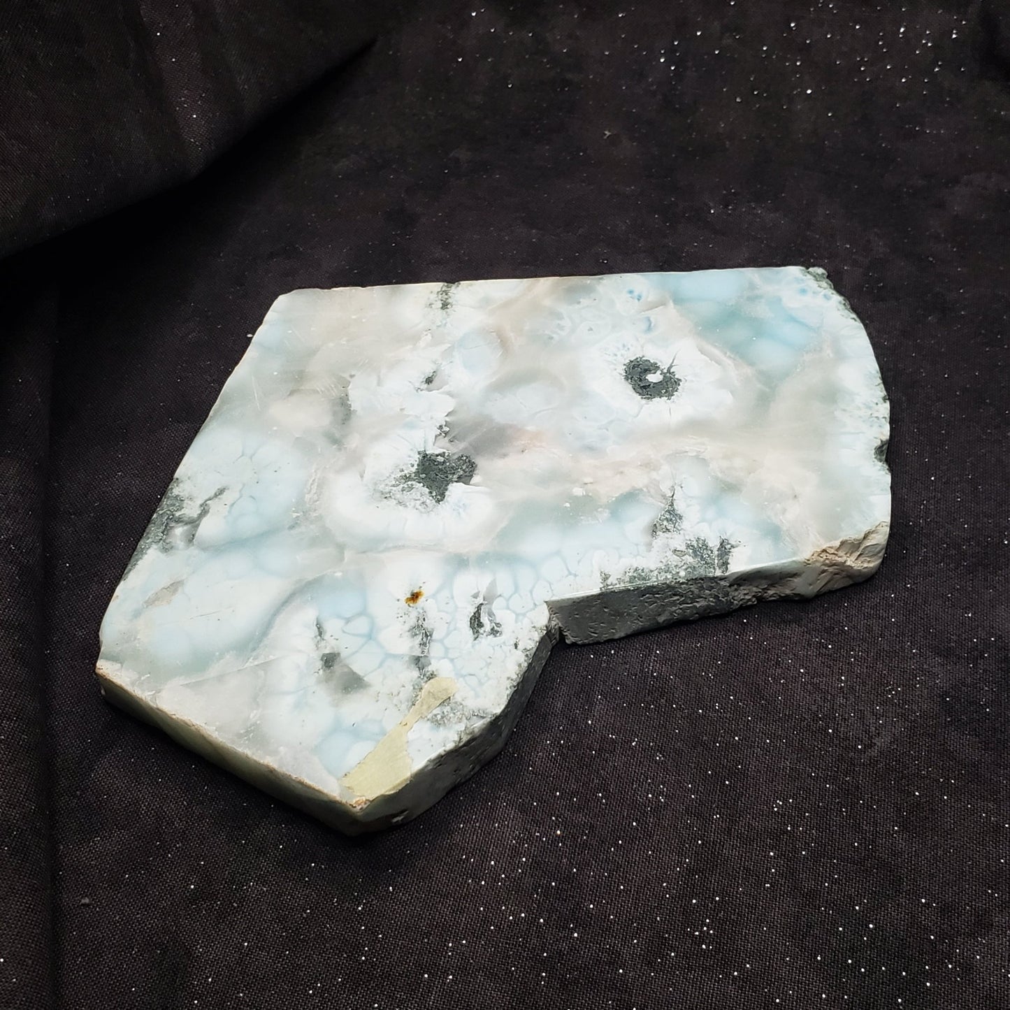 Larimar Lapidary Stone Stunning Natural Blue 5x4.5 inches 326 grams LAR325 Simply CBD LLC