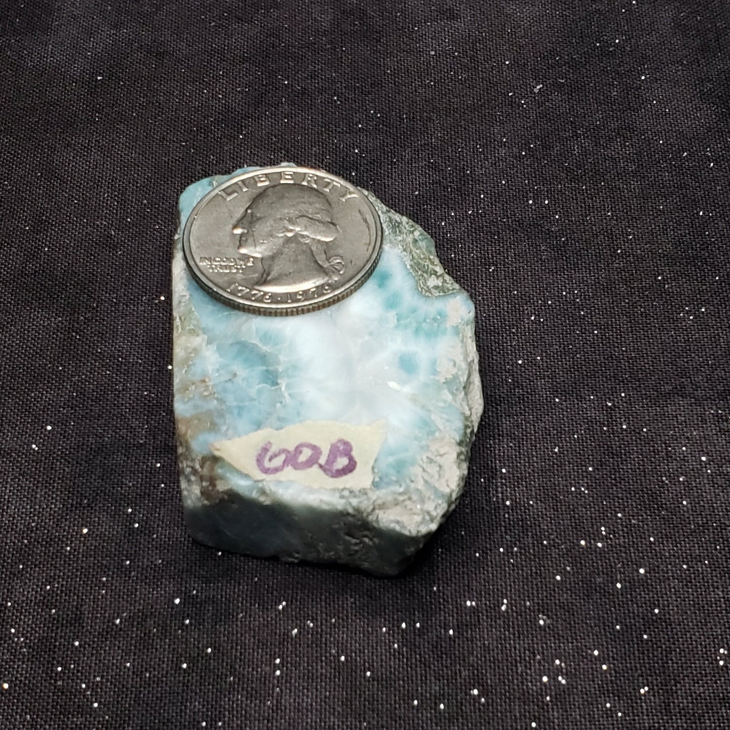 Larimar Lapidary Stone 2 x 1.5 inches Raw Natural 59 grams Dominican Republic LAR60B Simply CBD LLC