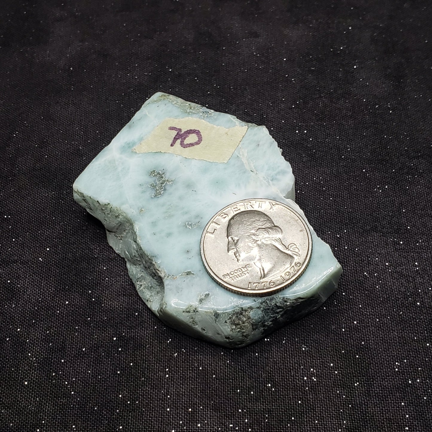 Larimar Lapidary Stone Natural 2.5 x 2 inches 73 grams Dominican Republic LAR70 Simply CBD LLC