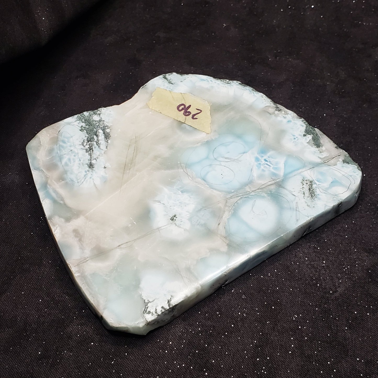 Larimar Natural Large Lapidary beauty 4.5 x 3.5 inches 293 grams Dominican Republic LAR290 Simply CBD LLC