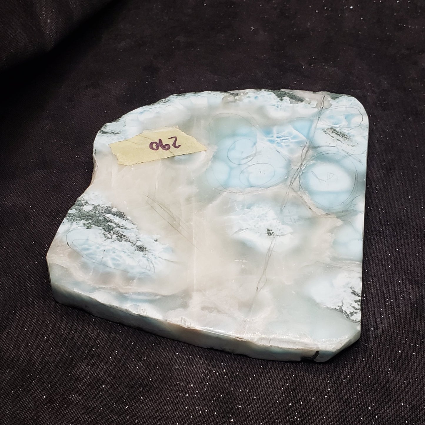Larimar Natural Large Lapidary beauty 4.5 x 3.5 inches 293 grams Dominican Republic LAR290 Simply CBD LLC