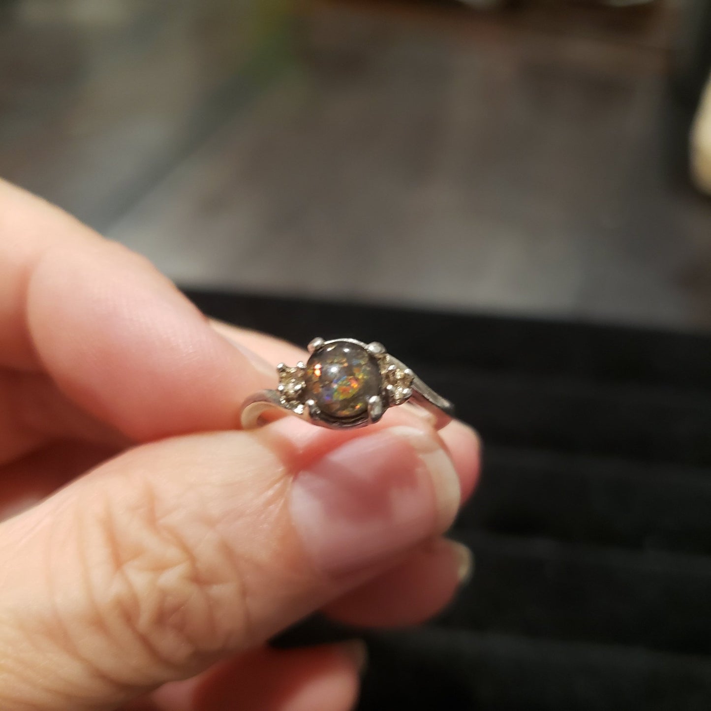 Opal Ring Silver size 5.5 Simply CBD LLC