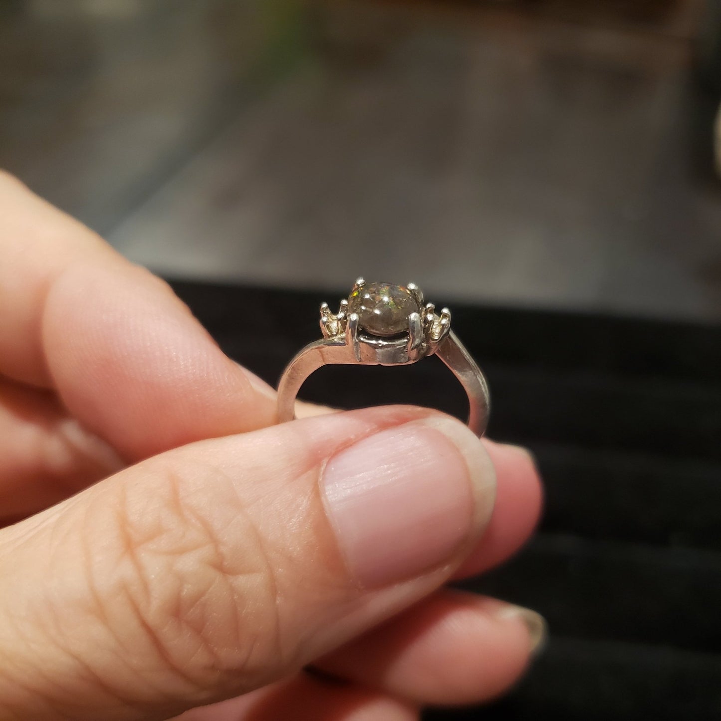 Opal Ring Silver size 5.5 Simply CBD LLC