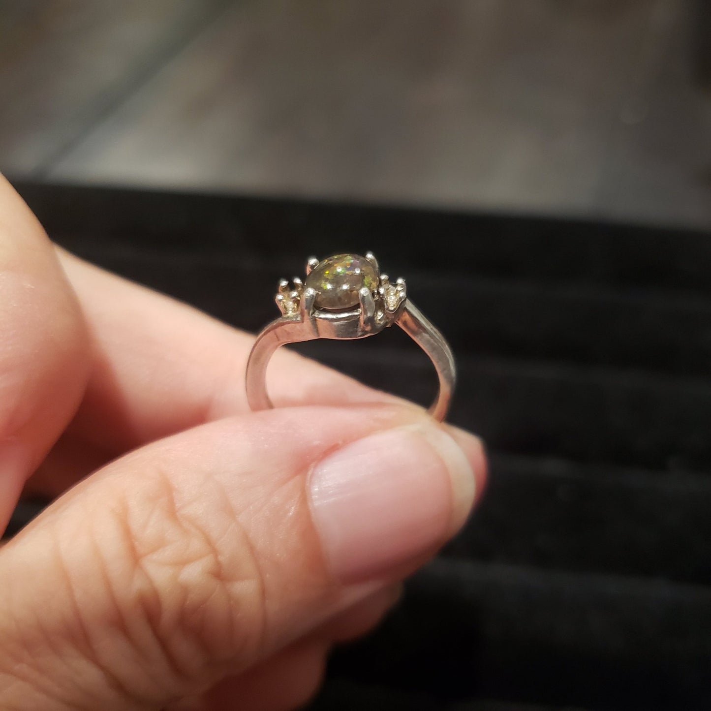 Opal Ring Silver size 5.5 Simply CBD LLC