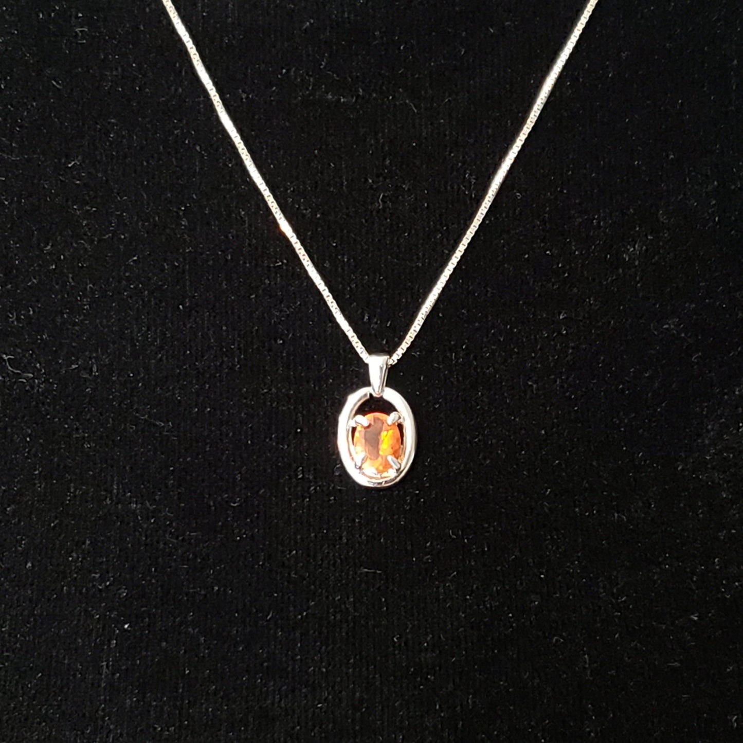 Orange Kyanite 6 carat Oval Silver Pendant Simply CBD LLC