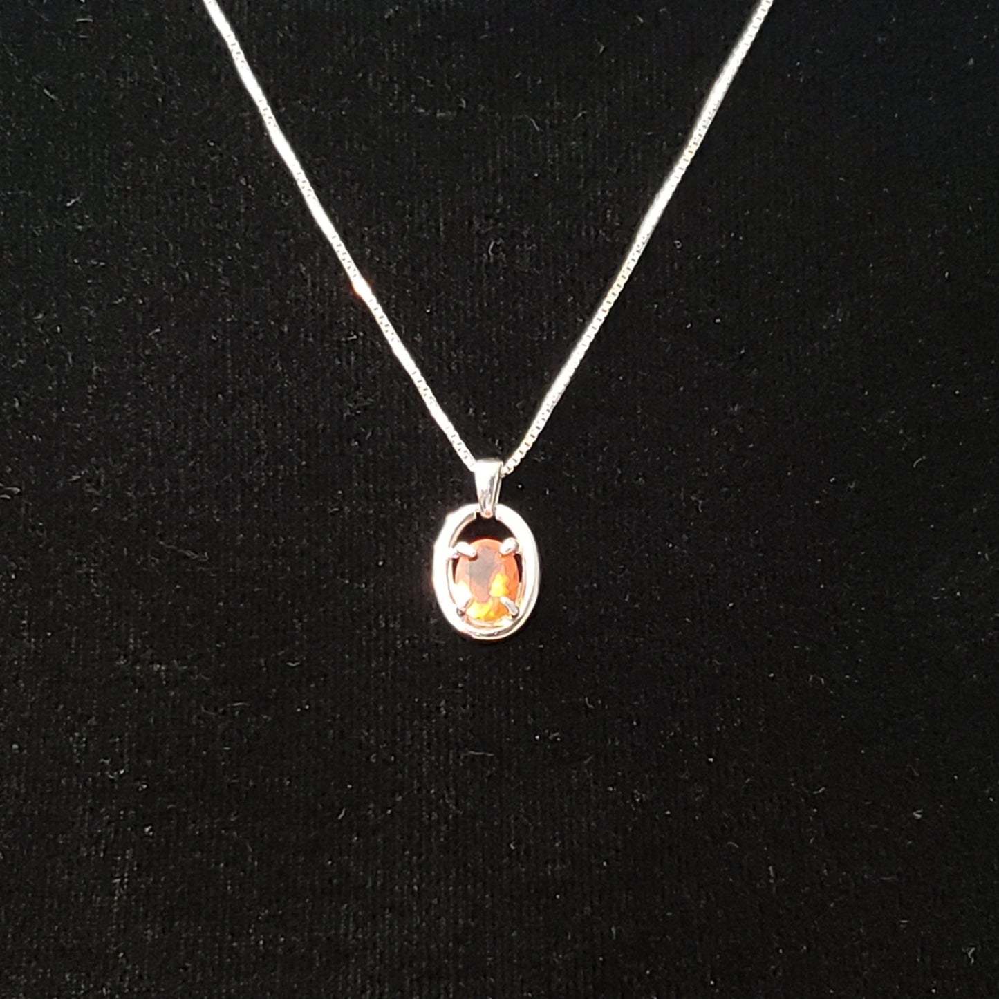 Orange Kyanite 6 carat Oval Silver Pendant Simply CBD LLC