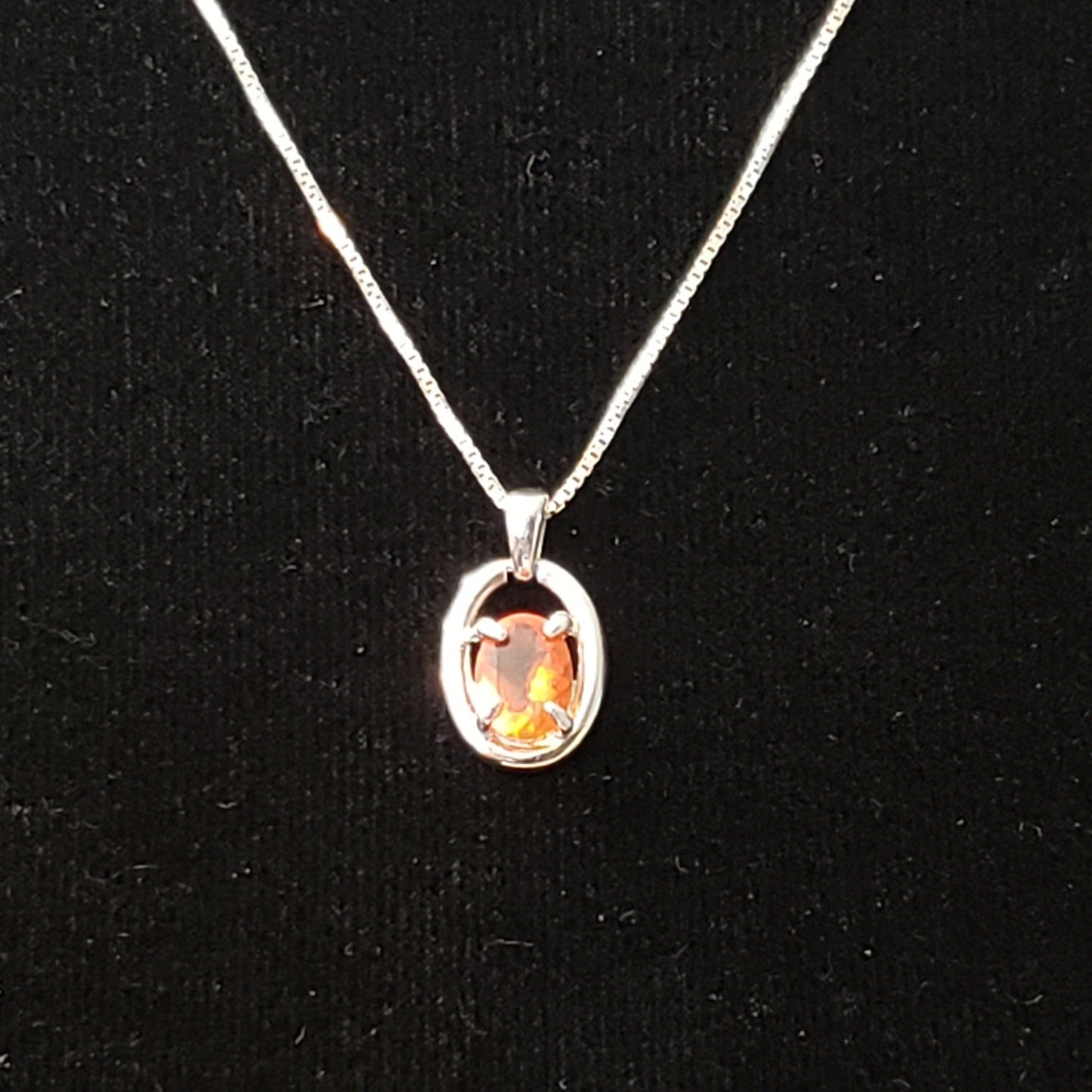 Orange Kyanite 6 carat Oval Silver Pendant Simply CBD LLC