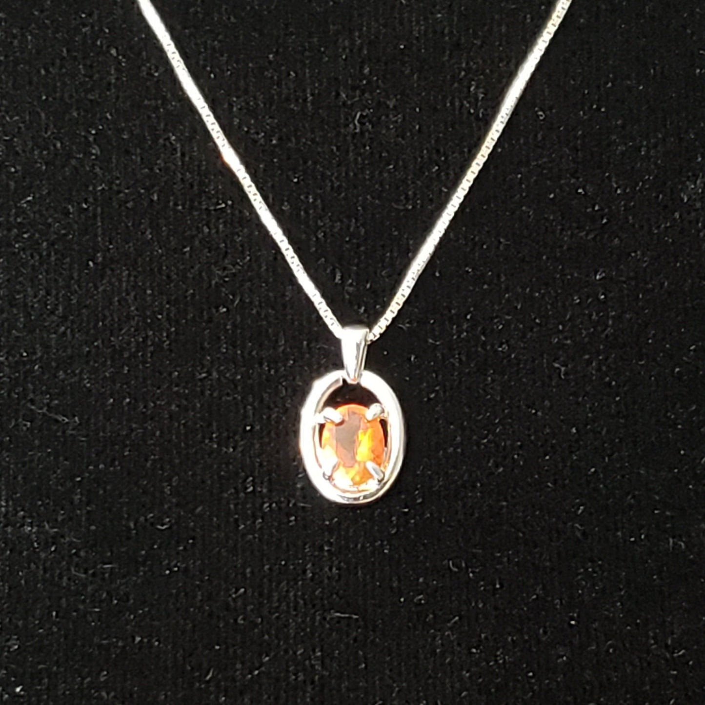 Orange Kyanite 6 carat Oval Silver Pendant Simply CBD LLC