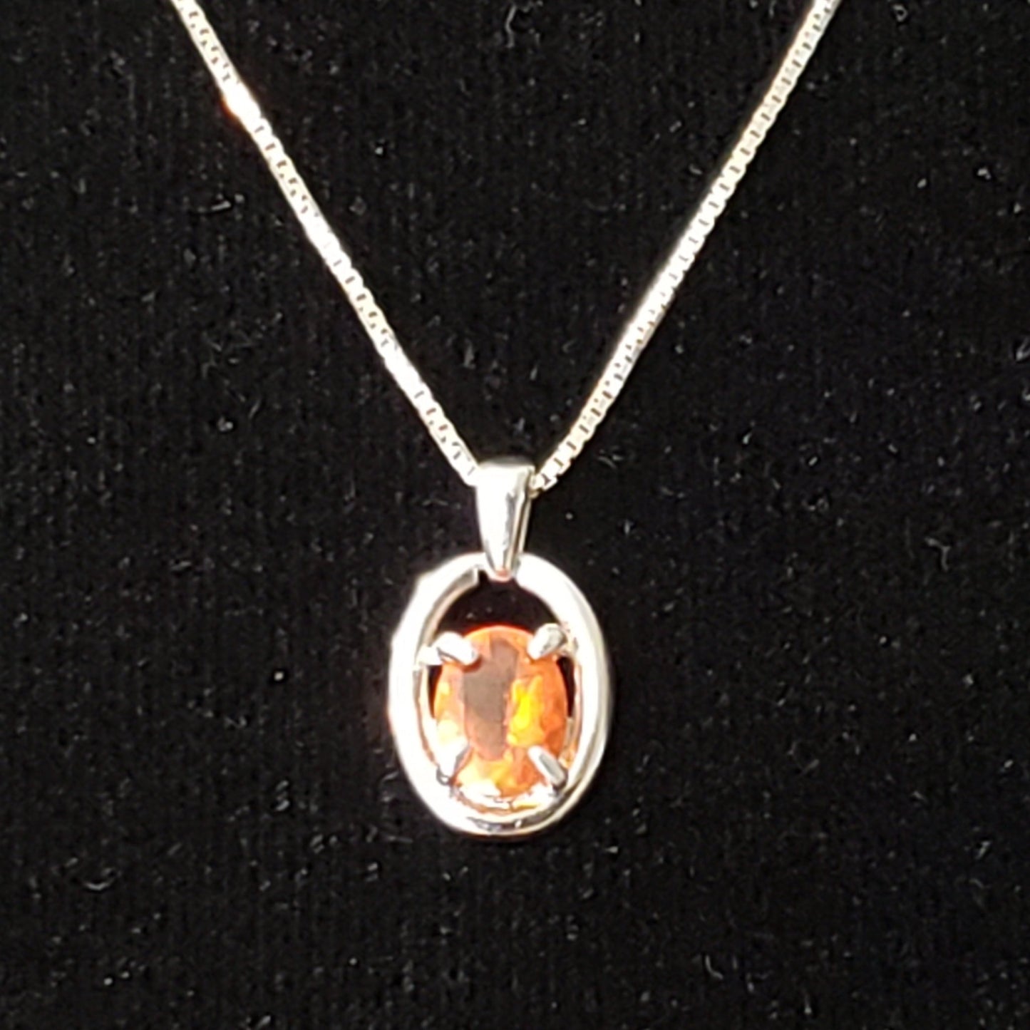 Orange Kyanite 6 carat Oval Silver Pendant Simply CBD LLC