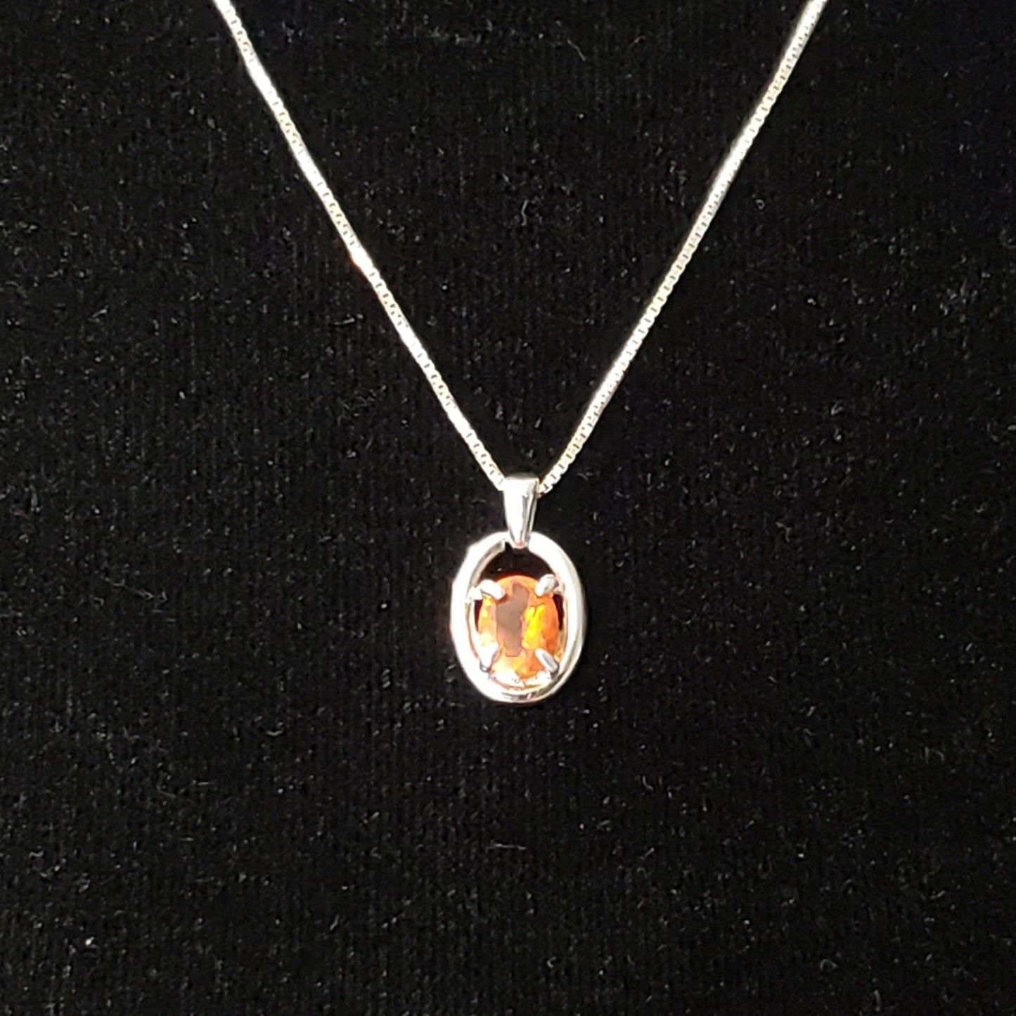 Orange Kyanite 6 carat Oval Silver Pendant Simply CBD LLC