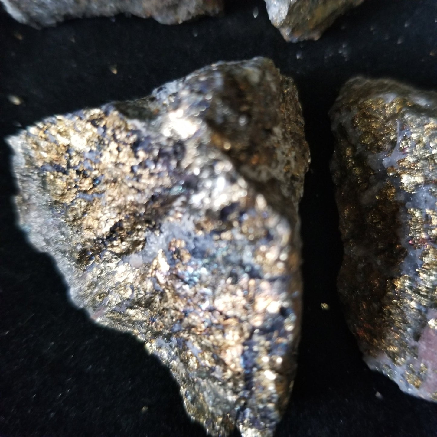 Rainbow Peacock Ore Pyrite raw healing gold shimmer crystal stones 1LB (LOT10) Simply CBD LLC