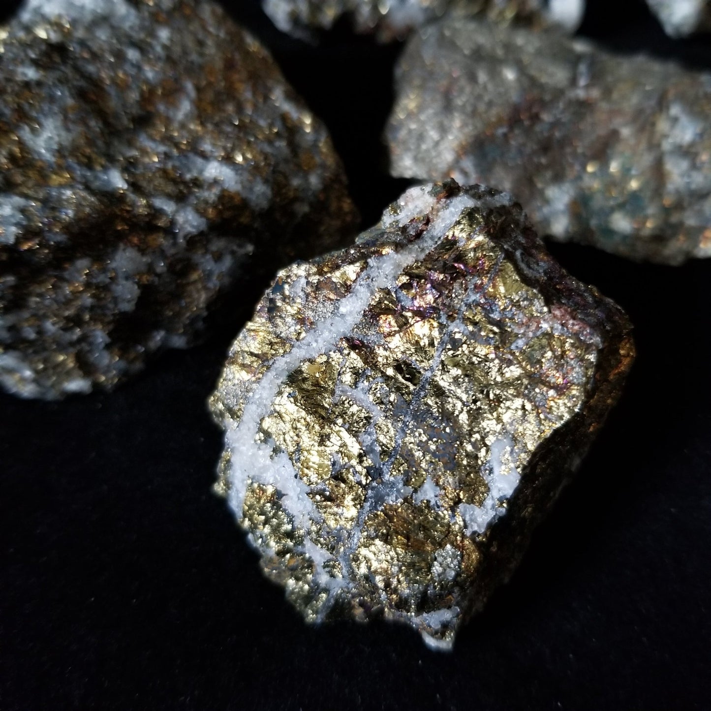 Rainbow Peacock Ore Pyrite raw healing gold shimmer crystal stones 1LB (LOT2) Simply CBD LLC