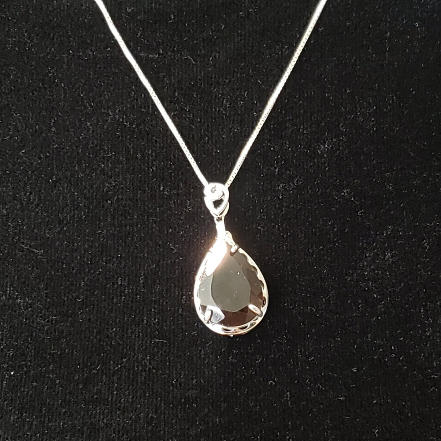 Smoky Quartz 21.5 carat Faceted Silver Pendant Simply CBD LLC