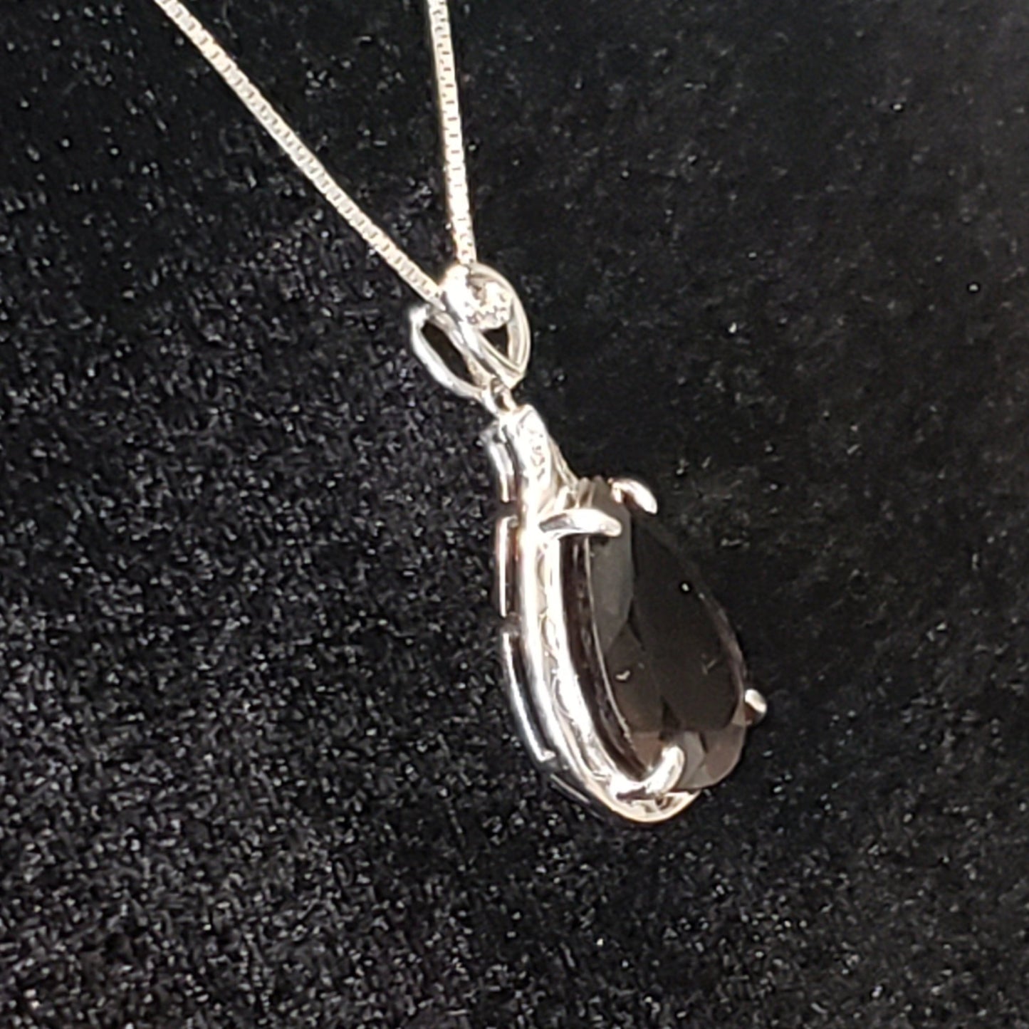 Smoky Quartz 21.5 carat Faceted Silver Pendant Simply CBD LLC