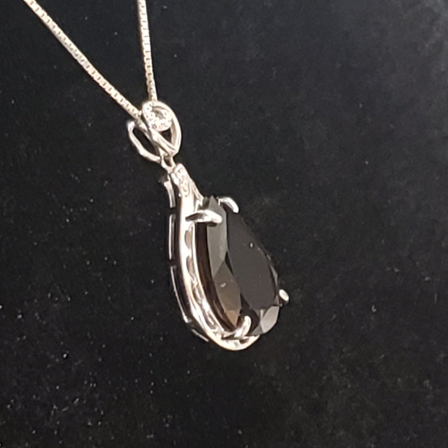 Smoky Quartz 21.5 carat Faceted Silver Pendant Simply CBD LLC