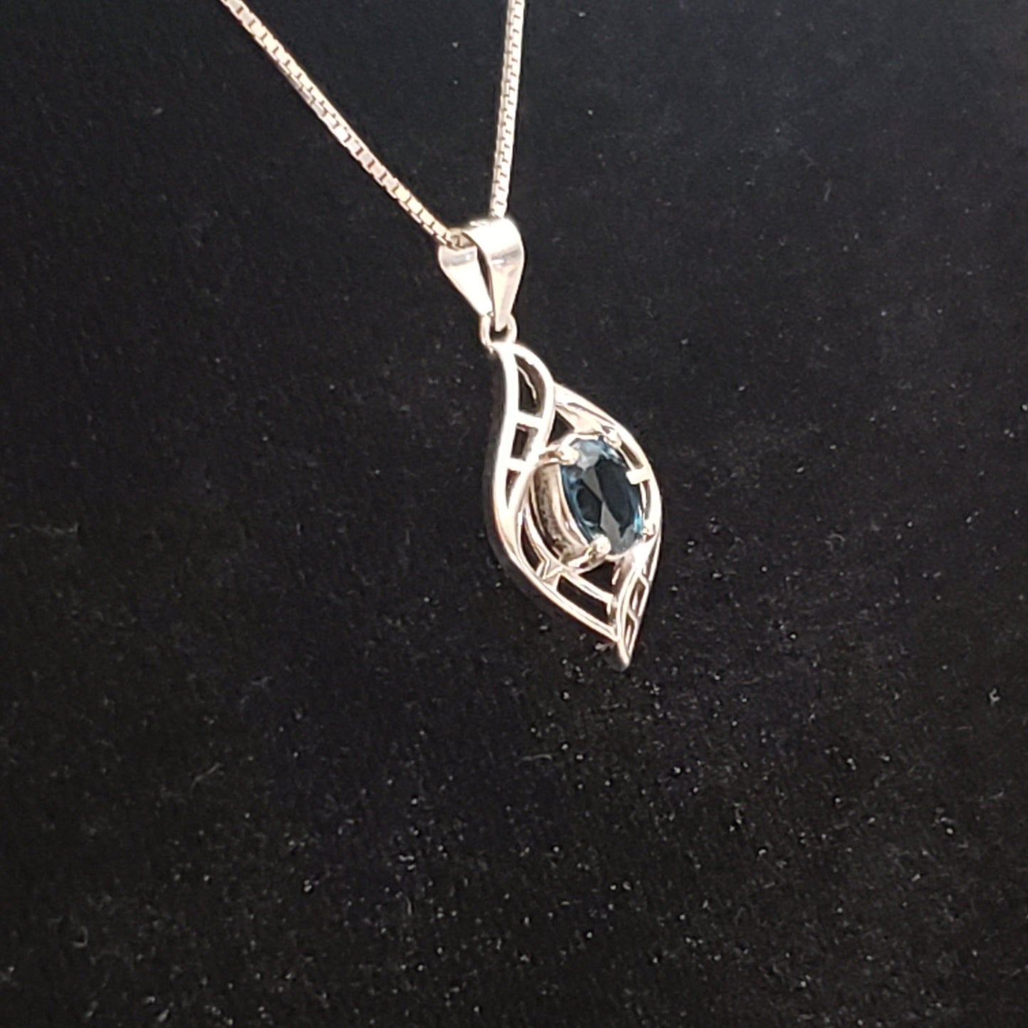Faceted 8.5 carat Blue Topaz Silver Pendant Simply CBD LLC