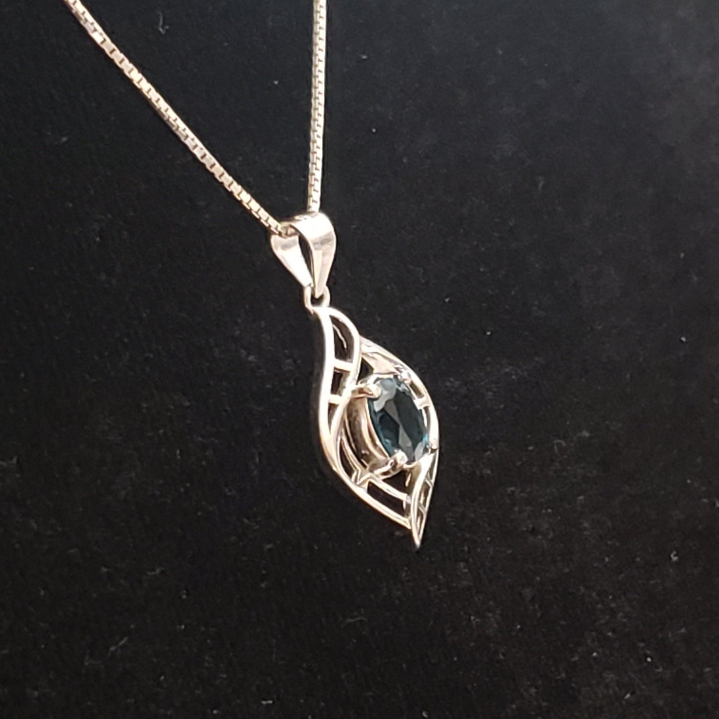 Faceted 8.5 carat Blue Topaz Silver Pendant Simply CBD LLC