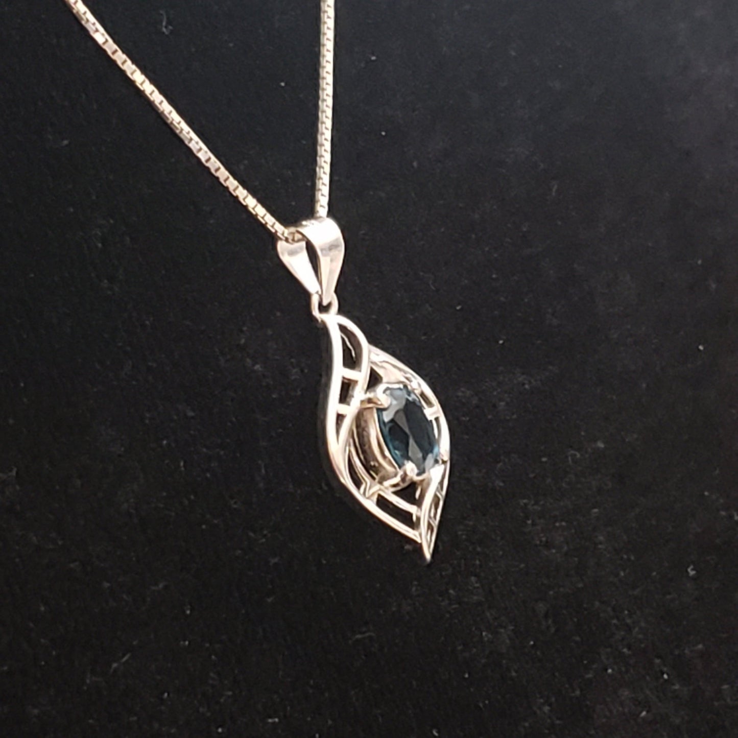 Faceted 8.5 carat Blue Topaz Silver Pendant Simply CBD LLC