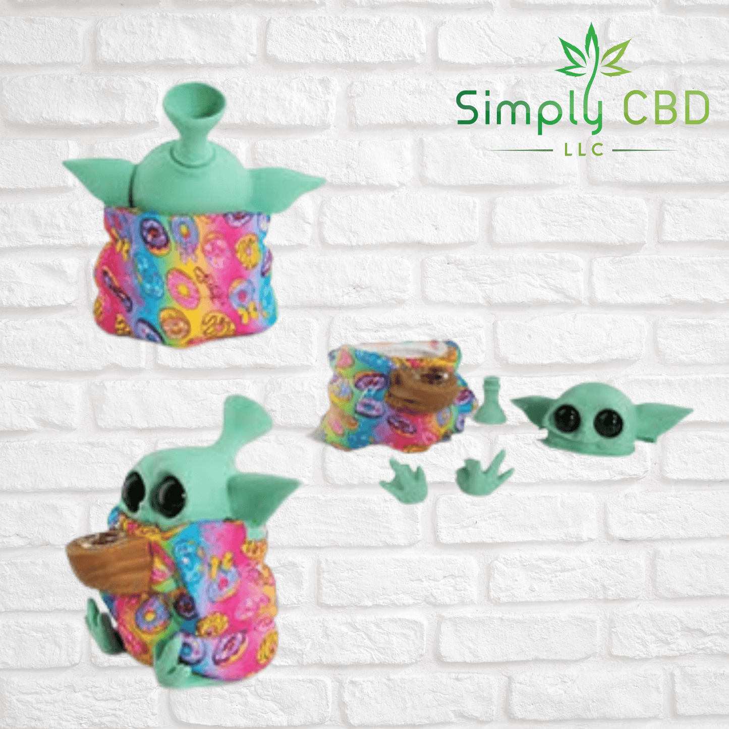 Baby Yoda Silicone Water Bong Pipe - Grogu " The Child" Simply CBD LLC