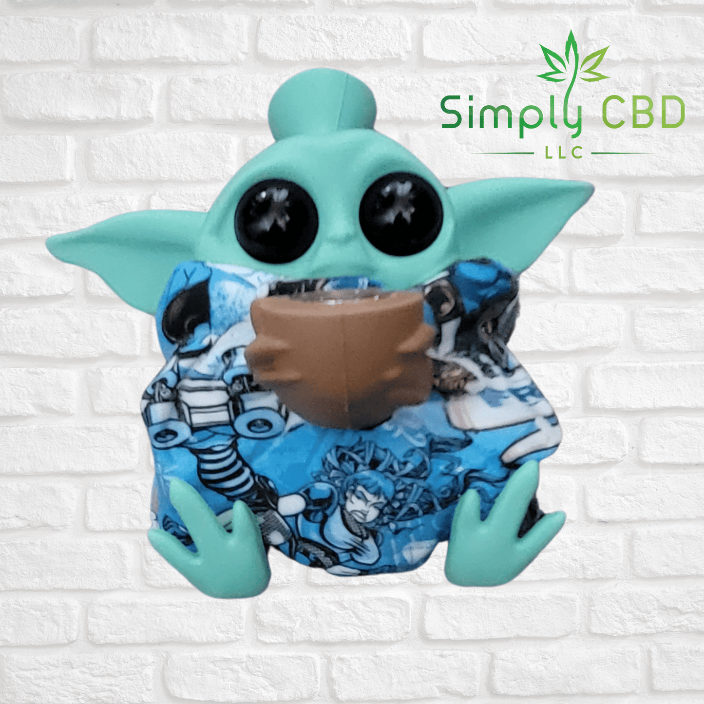 Baby Yoda Silicone Water Bong Pipe - Grogu " The Child" Simply CBD LLC
