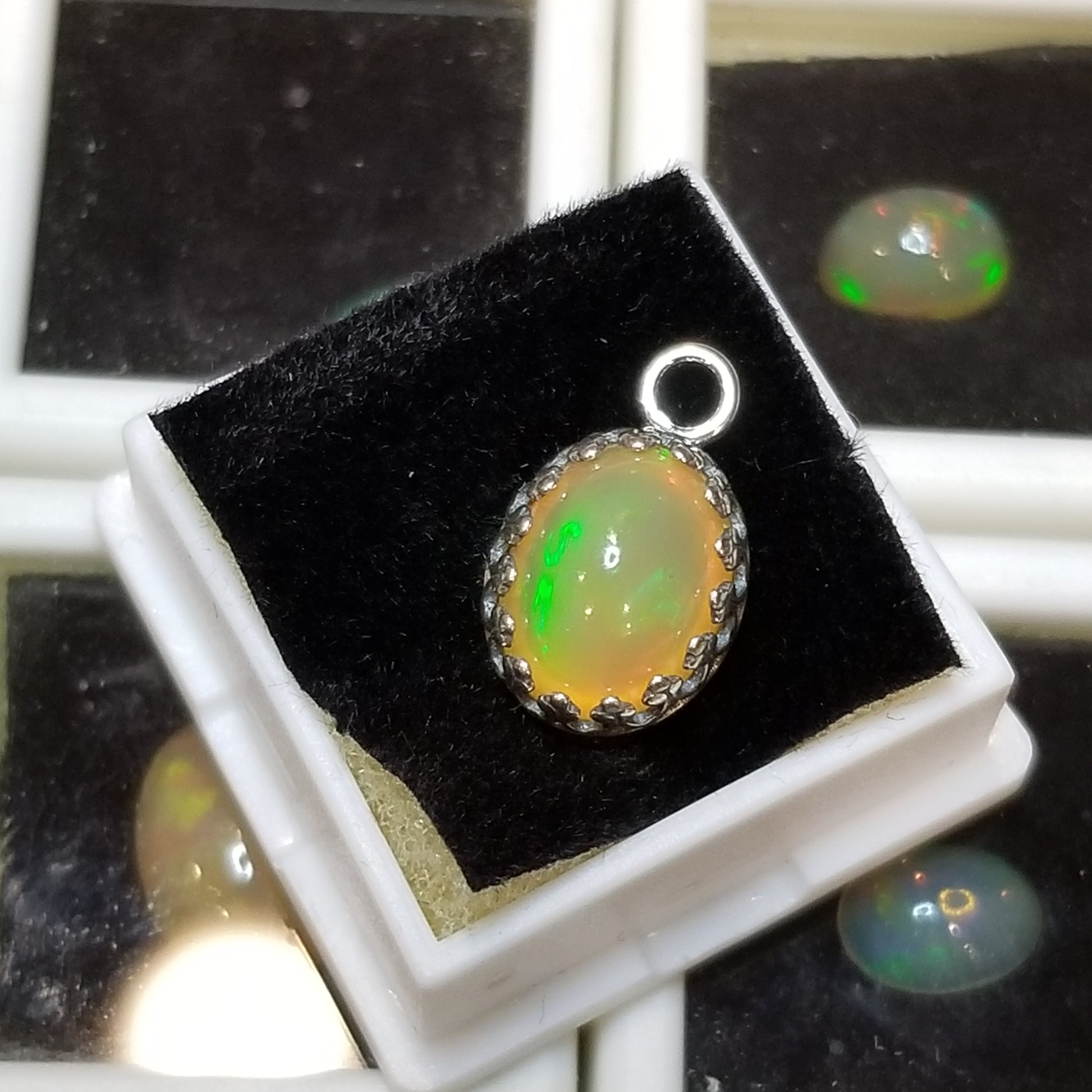 Ethiopian Yellow Opal 4ct Pendant Semi Precious Gemstone Silver Pendant (170-34-1) Simply CBD LLC