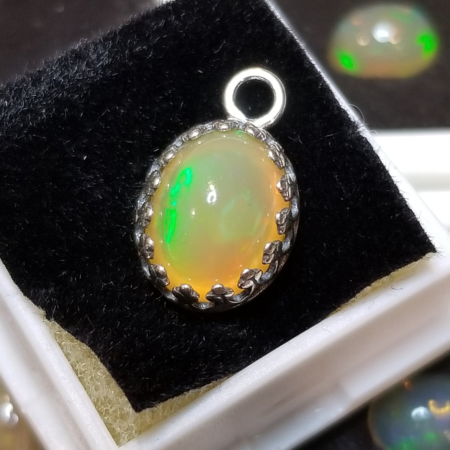 Ethiopian Yellow Opal 4ct Pendant Semi Precious Gemstone Silver Pendant (170-34-1) Simply CBD LLC