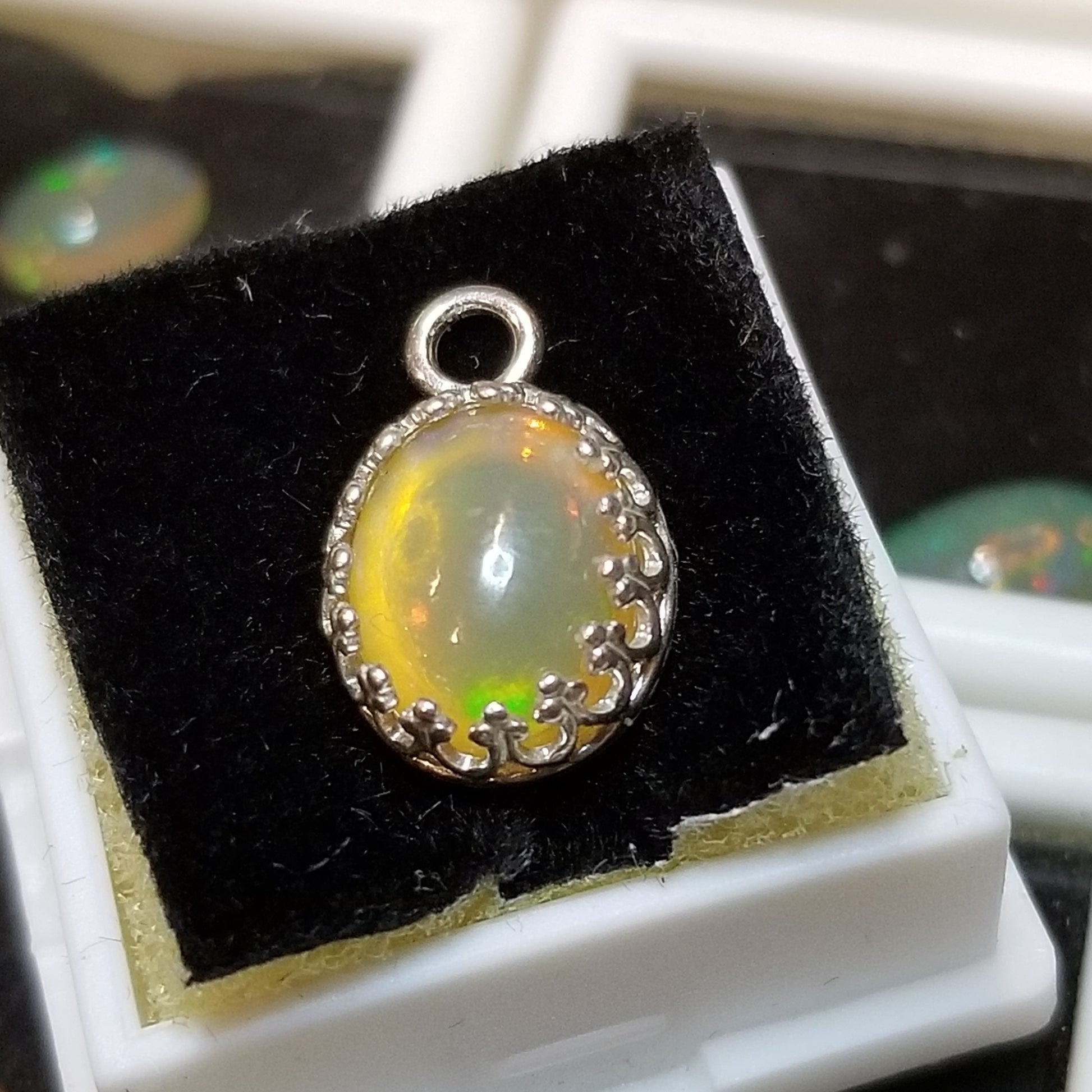 Ethiopian Yellow Opal 4ct Pendant Semi Precious Gemstone Silver Pendant (170-34-2) Simply CBD LLC