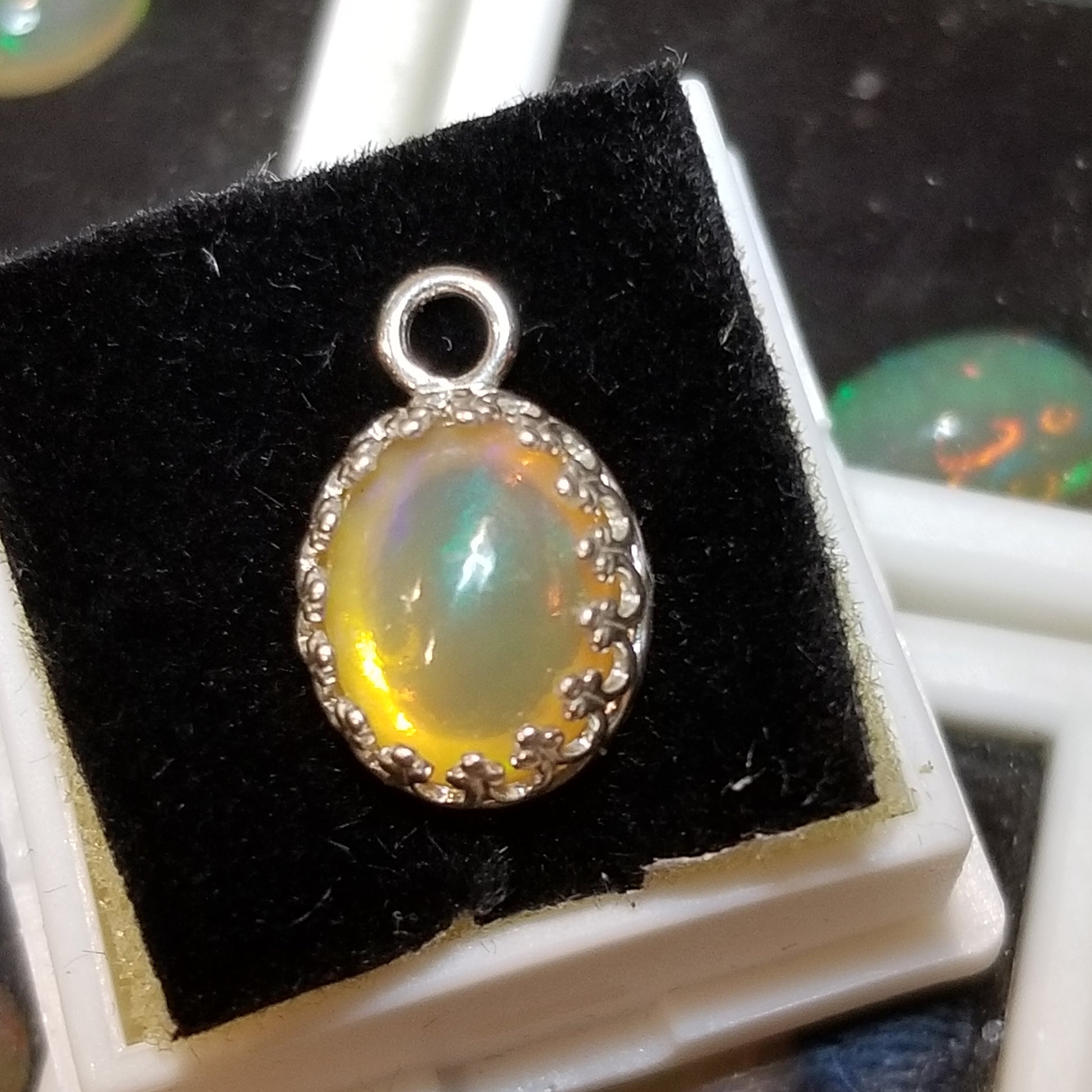 Ethiopian Yellow Opal 4ct Pendant Semi Precious Gemstone Silver Pendant (170-34-2) Simply CBD LLC