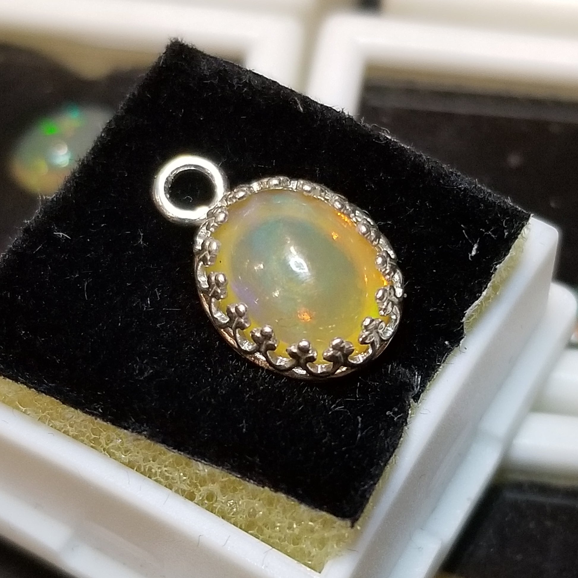 Ethiopian Yellow Opal 4ct Pendant Semi Precious Gemstone Silver Pendant (170-34-2) Simply CBD LLC
